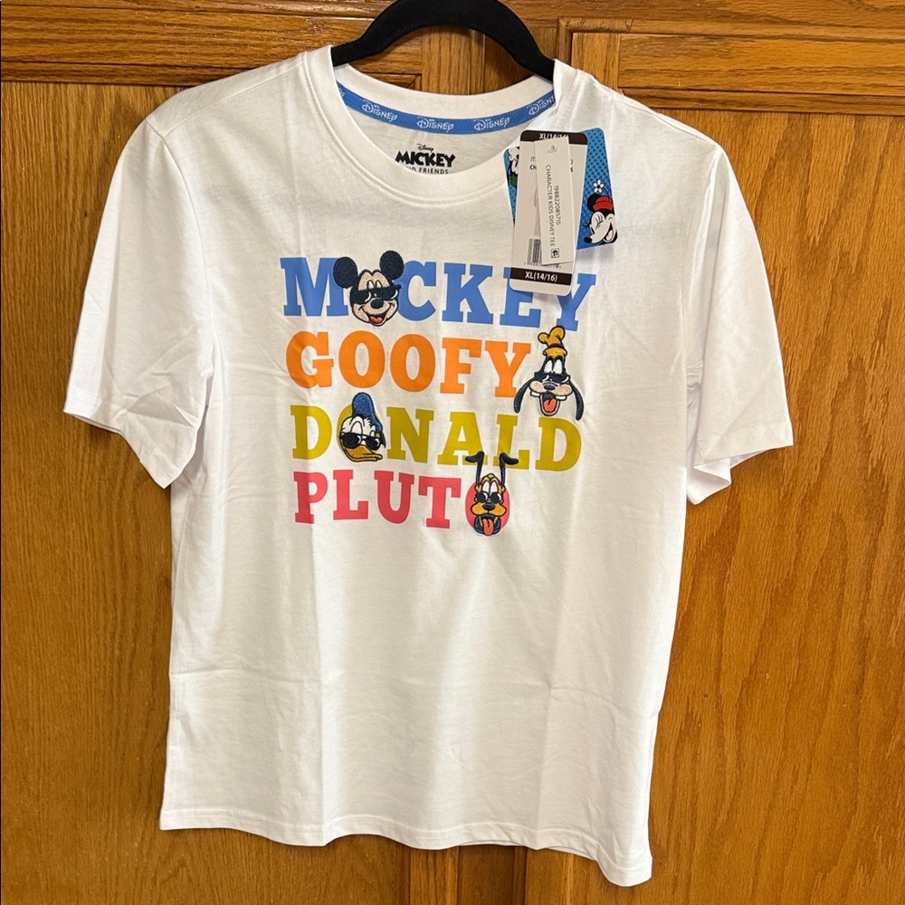 Disney White Tee with Mickey & Friends Print